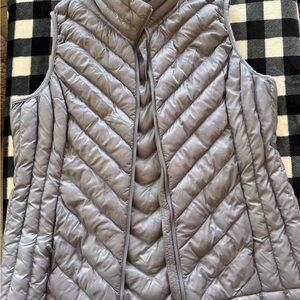 Shiny Silver Quilted Vest